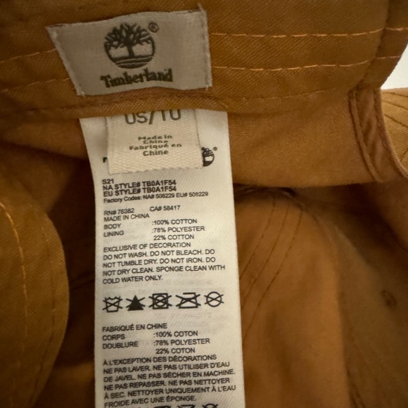 Timberland Baseball Cap, One Size Strap Back In Signature Tan - Picture 4 of 4